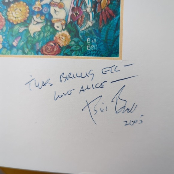 Bill Bell Double Signed & Matted Tea Party 2 Alice In Wonderland‎ Art Print - Picture 8 of 14